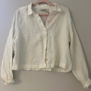 Rachel Zoe Cream Linen Blouse